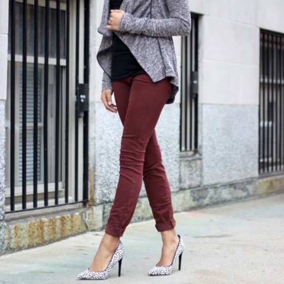 3 for $30 | Lucky Brand Brooke Legging Jeans in Burgundy - Picture 1 of 8